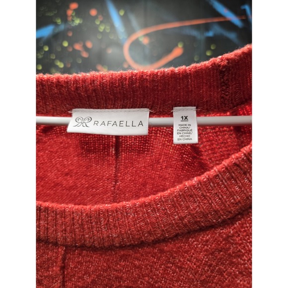 Rafaella Womens 1X Red Cardigan - Picture 3 of 3